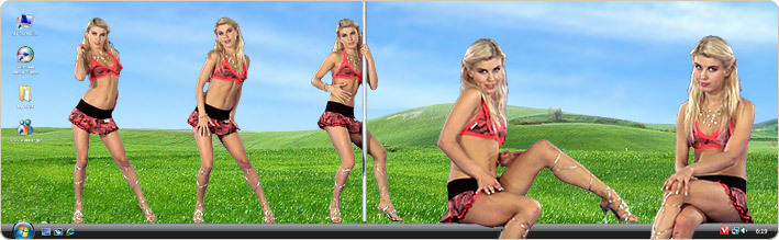 Porn Model Julya Strips in VirtualGirl's Siren Song Stripper Desktop