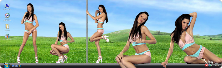 Porn Model Miss Roxx Strips in VirtualGirl's Miss Charm Stripper Desktop
