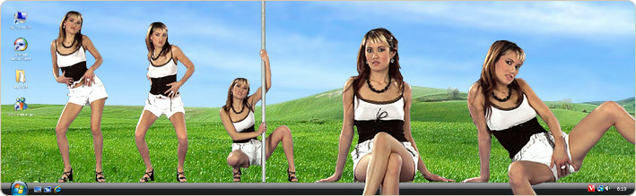 Porn Model Mitsouko Strips in VirtualGirl's Spring Rolls Stripper Desktop