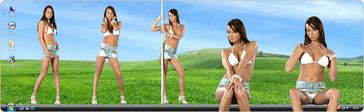 Porn Model Mina Strips in VirtualGirl's Seaside Story Stripper Desktop