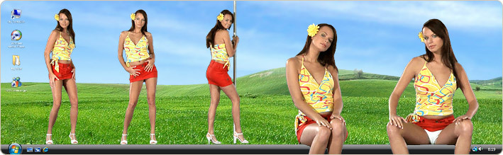 Porn Model Mina Strips in VirtualGirl's Tropical Night Stripper Desktop
