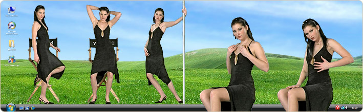 Porn Model Belicia Strips in VirtualGirl's Nightlife Stripper Desktop
