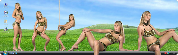 Porn Model Chikita Strips in VirtualGirl's Jungle Jane Stripper Desktop