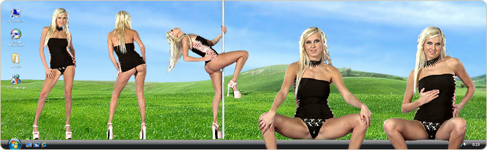 Porn Model Cabiria Strips in VirtualGirl's Santa Monica Stripper Desktop