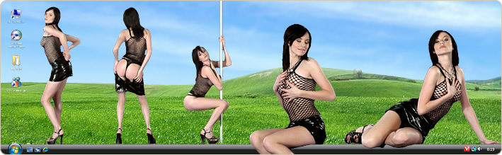 Porn Model Jenna Sweet Strips in VirtualGirl's Motel 69 Stripper Desktop