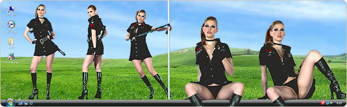Porn Model Kathy Moore Strips in VirtualGirl's Bodyguard Stripper Desktop