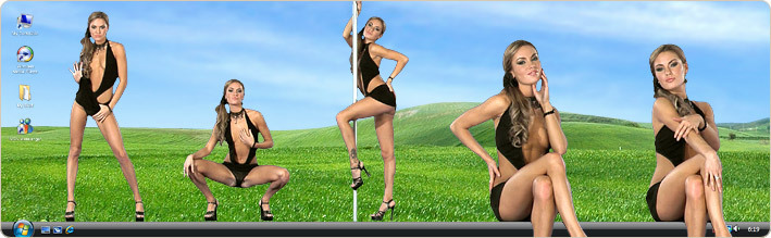 Porn Model Viki Strips in VirtualGirl's French Riviera Stripper Desktop