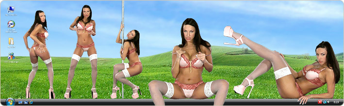 Porn Model Marta Strips in VirtualGirl's Italian Pleasure Stripper Desktop
