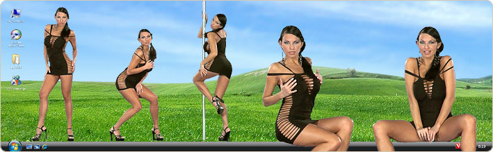 Porn Model Marta Strips in VirtualGirl's Neapolitan Coffee Stripper Desktop