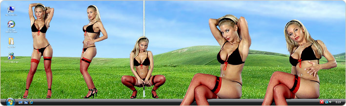 Porn Model Sendy Silver Strips in VirtualGirl's Stocking Passion Stripper Desktop