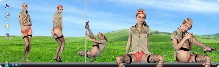 Porn Model Adrienn Strips in VirtualGirl's Furlough Day Stripper Desktop