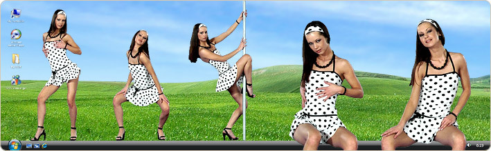 Porn Model Angelina Crow Strips in VirtualGirl's Happy Days Stripper Desktop