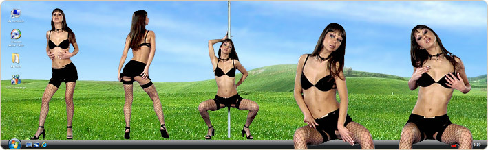 Porn Model Angelina Crow Strips in VirtualGirl's Devil Inside Stripper Desktop