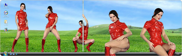 Porn Model Tereza Strips in VirtualGirl's Flash Girl Stripper Desktop