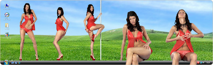 Porn Model Lucky Strips in VirtualGirl's Hot Pepper Stripper Desktop