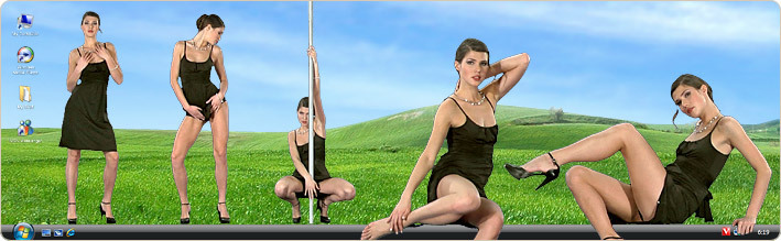 Porn Model Chiara Strips in VirtualGirl's Viennese Coffee Stripper Desktop