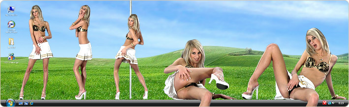 Porn Model Mia Hilton Strips in VirtualGirl's Caesars Palace Stripper Desktop