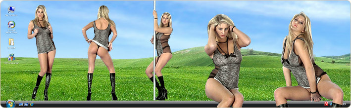 Porn Model Jenny McClain Strips in VirtualGirl's Double Bubble Stripper Desktop