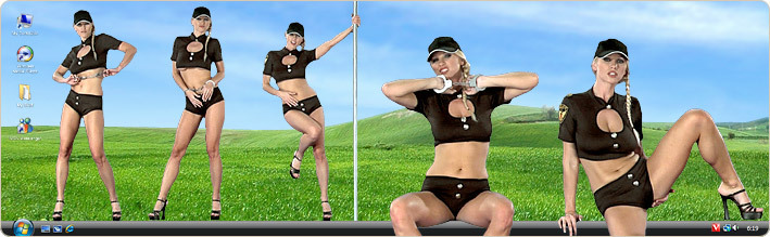 Porn Model Nikita Valentin Strips in VirtualGirl's Night Patrol Stripper Desktop