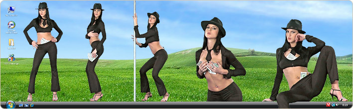 Porn Model Walleria Strips in VirtualGirl's Underworld Stripper Desktop