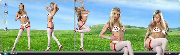 Porn Model Ellen Strips in VirtualGirl's Sex Clinic Stripper Desktop