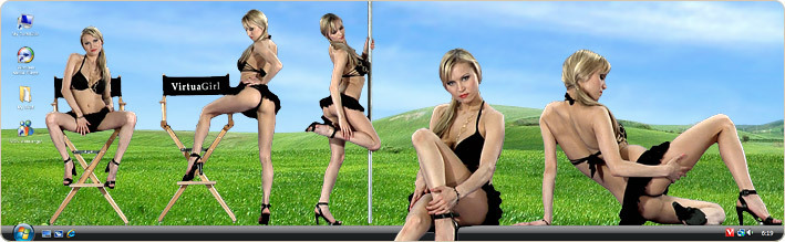 Porn Model Ellen Strips in VirtualGirl's Fiji Holidays Stripper Desktop