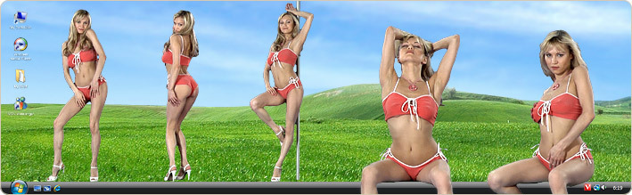 Porn Model Ellen Strips in VirtualGirl's California Forever Stripper Desktop