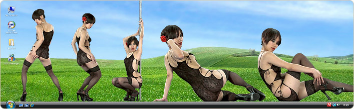 Porn Model Ting Strips in VirtualGirl's Mahjong Party Stripper Desktop