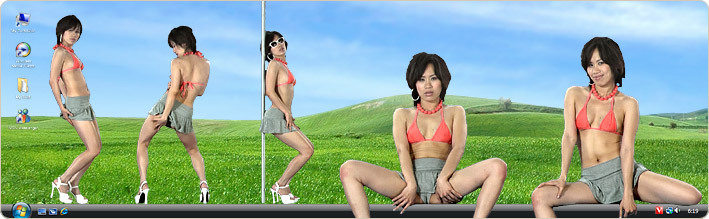 Porn Model Ting Strips in VirtualGirl's Yellow Sea Stripper Desktop