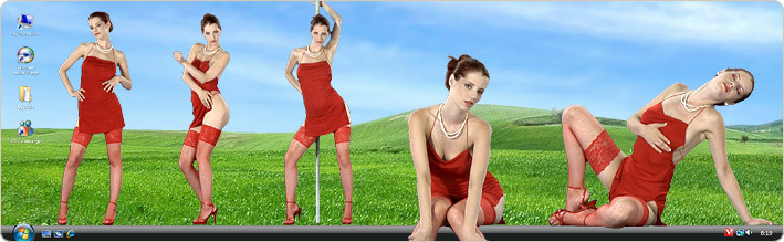 Porn Model Ariel Strips in VirtualGirl's Red Diamond Stripper Desktop