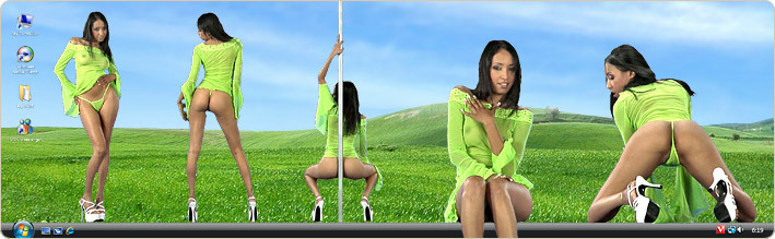 Porn Model Chems Strips in VirtualGirl's Mint Tea Stripper Desktop