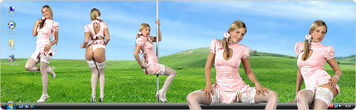 Porn Model Monica Scott Strips in VirtualGirl's Naughty Nurse Stripper Desktop