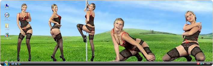Porn Model Monica Scott Strips in VirtualGirl's Golden Palace Stripper Desktop