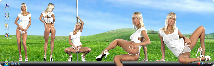 Porn Model Natali Blond Strips in VirtualGirl's Coconut Milk Stripper Desktop