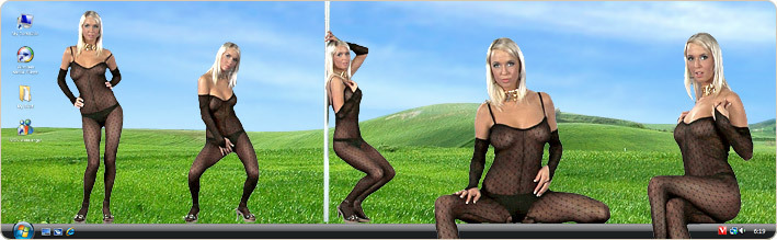 Porn Model Natali Blond Strips in VirtualGirl's Black Snake Stripper Desktop