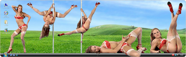 Porn Model Suzie Q Strips in VirtualGirl's Spinning Top Stripper Desktop
