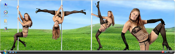 Porn Model Suzie Q Strips in VirtualGirl's Gold Level Stripper Desktop