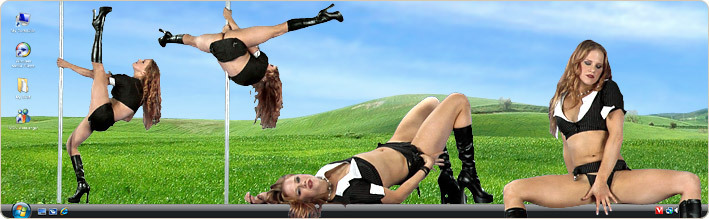 Porn Model Suzie Q Strips in VirtualGirl's No Gravity Stripper Desktop