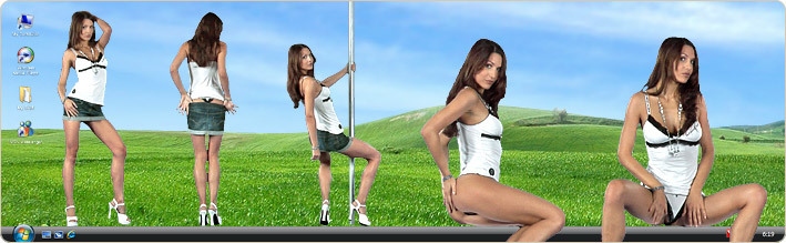 Porn Model Nadine Strips in VirtualGirl's Almost Innocent Stripper Desktop