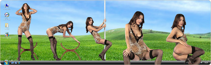 Porn Model Nadine Strips in VirtualGirl's Sweet Purr Stripper Desktop