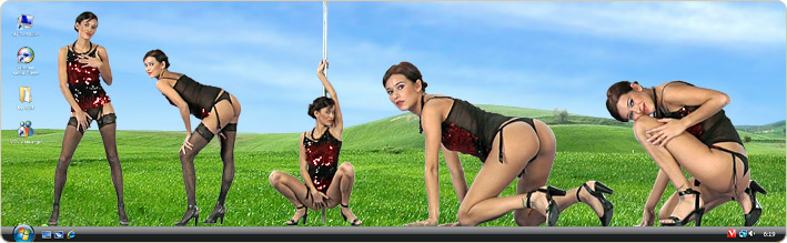 Porn Model Susan Strips in VirtualGirl's French Cabaret Stripper Desktop