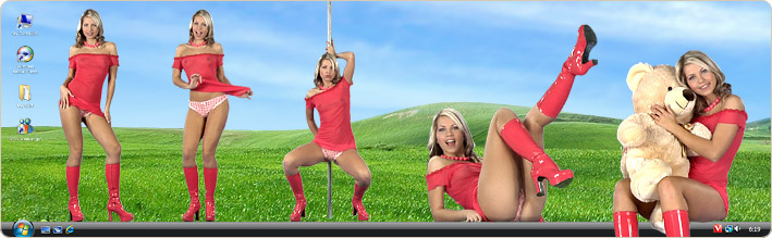 Porn Model Jenni Gregg Strips in VirtualGirl's Pure Bliss Stripper Desktop