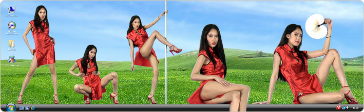 Porn Model Davon Kim Strips in VirtualGirl's Massage Room Stripper Desktop