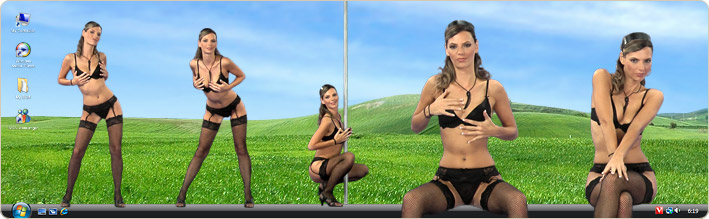 Porn Model Manon Strips in VirtualGirl's Starry Sky Stripper Desktop
