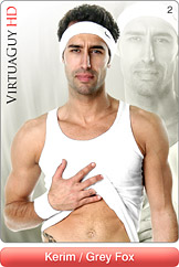 Handsome Male Model Kerim Does a Hot Gay Striptease in Grey Fox