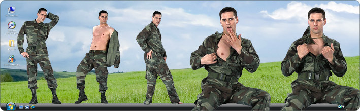 Download VirtualGuy Stripper Desktop Software to See Gay Model Karlos Armandes Strip in Army Troops