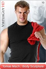 Handsome Male Model Tomas Mach Does a Hot Gay Striptease in Body Sculpture