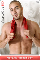 Handsome Male Model Mohanis Does a Hot Gay Striptease in Beach Bum