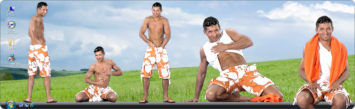 Download VirtualGuy Stripper Desktop Software to See Gay Model Nicolas Strip in Palm Tree