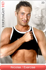 Handsome Male Model Nicolas Does a Hot Gay Striptease in Exercise